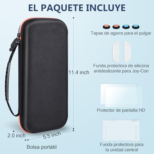 Detalle de LONGYI Funda de Gran Capacidad para Switch 2: protección rígida, impermeable y transporte seguro