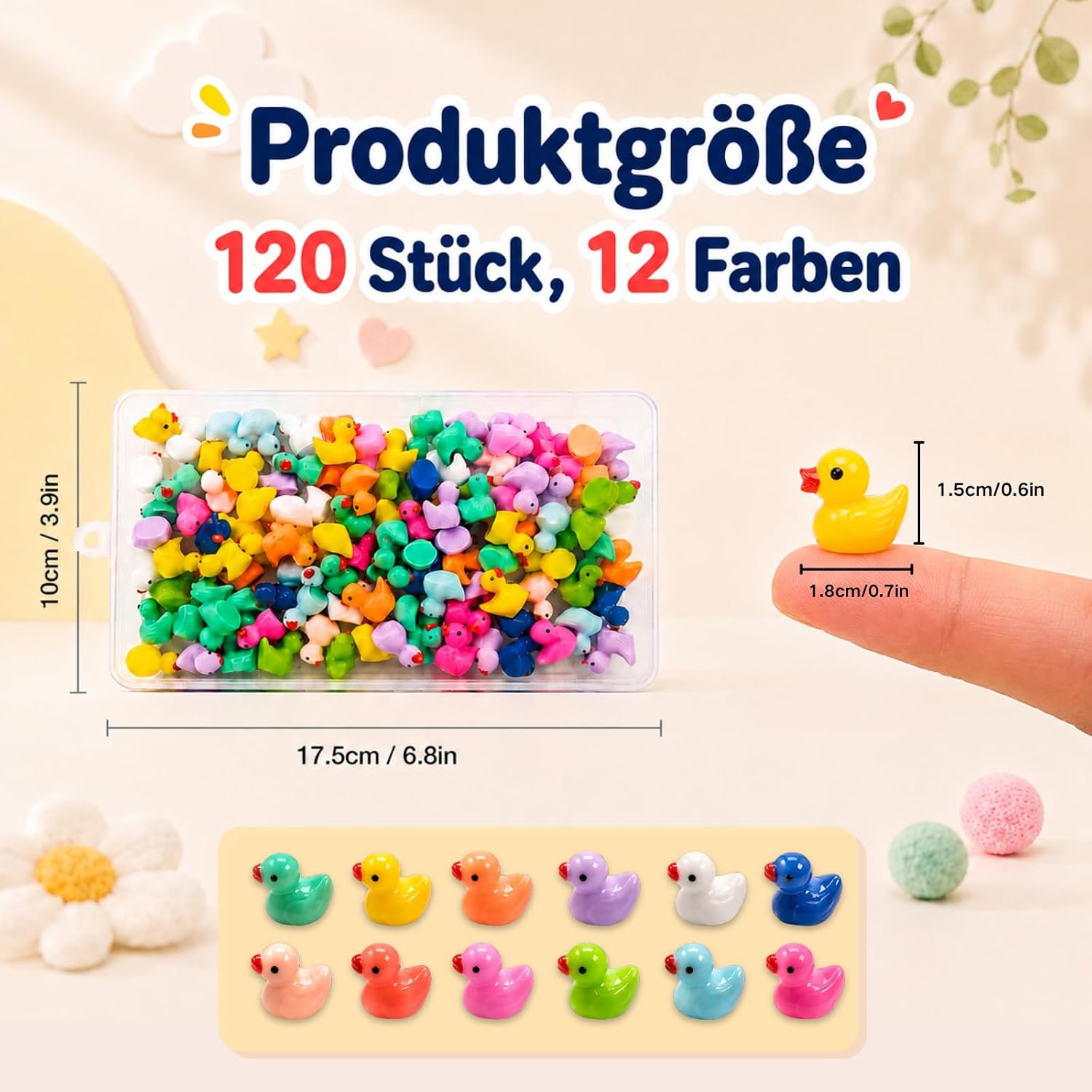 Detalle 2 de OstayOne ST-SZY1-LE miniankor i harts, 120 st i 12 färger