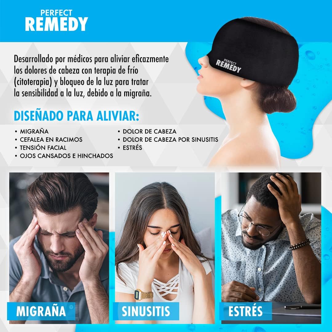 Detalle 2 de Gorro Migraña Medico - Antifaz Gel Frío para Dolor y Ojeras 🧠
