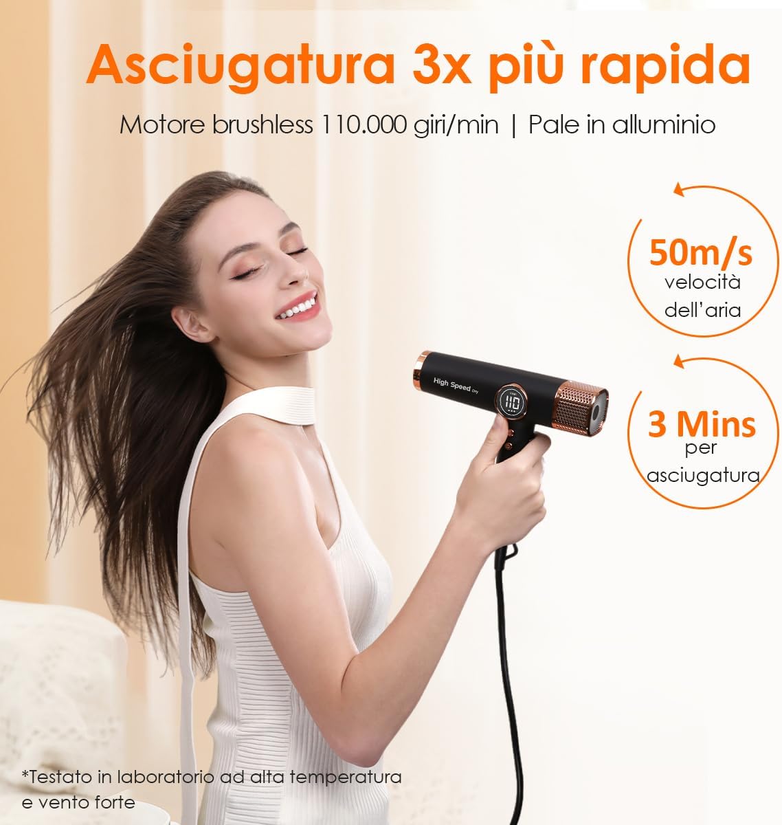 Thumbnail 1 de Faszin Asciugacapelli: phon professionale con motore ad alta velocità da 110.000 giri/min e ioni per una piega brillante