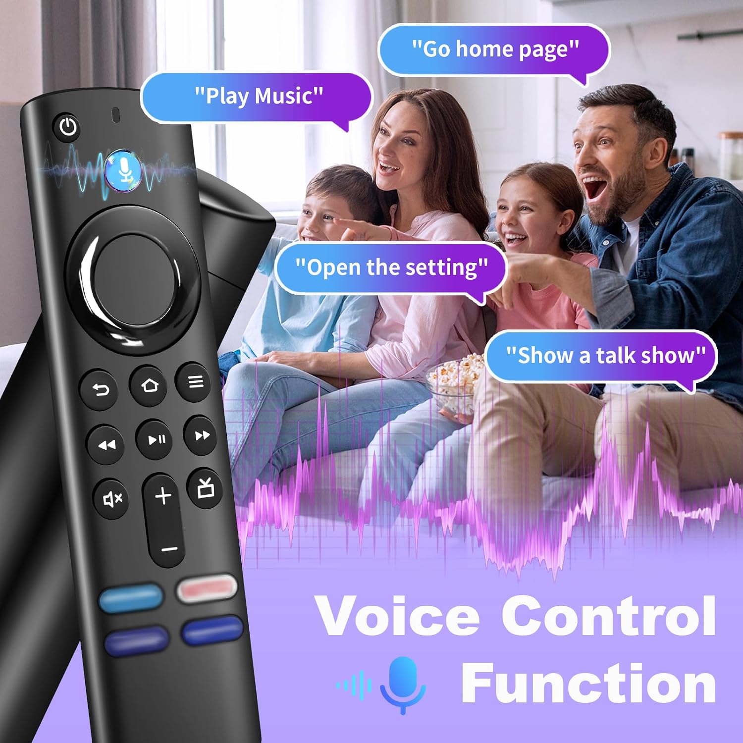 Detalle de Mando a Distancia de Voz de Repuesto para AMZ F-ire TV S-Tick (2nd/3rd/Lite/HD) y S-Tick 4K/Max: 4 teclas rápidas y control por voz