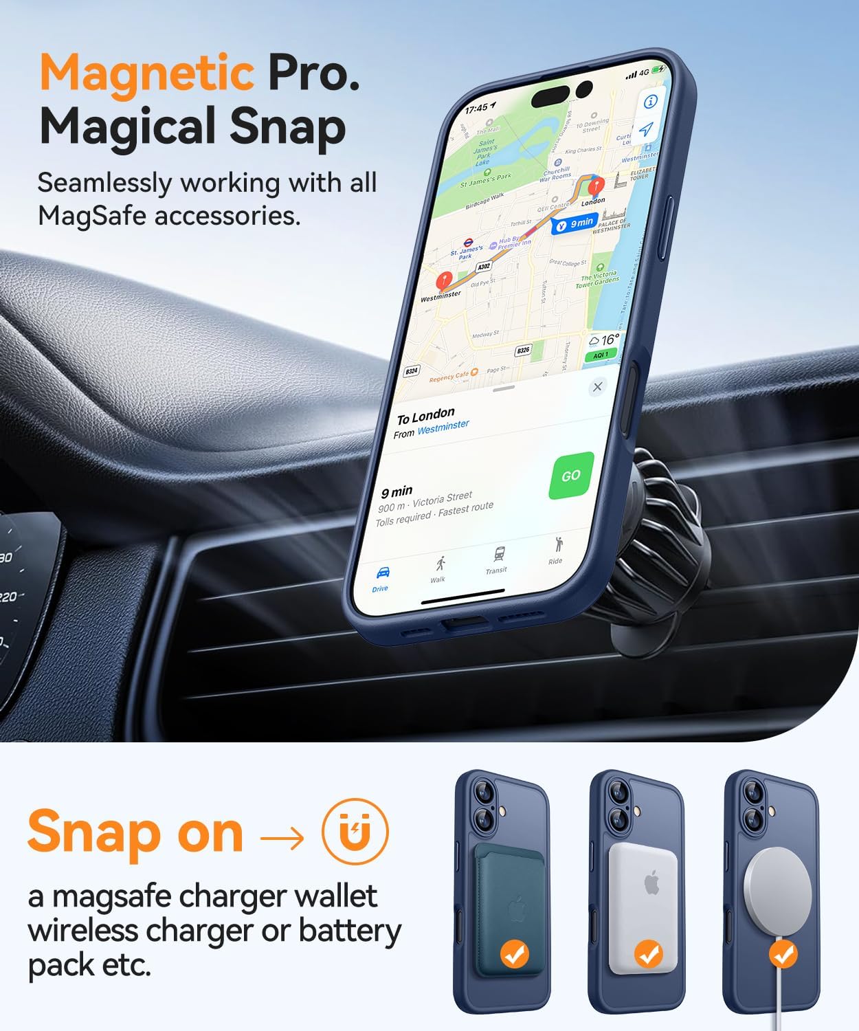 Detalle de CANSHN iPhone 17 magnetic case 2.5 mm