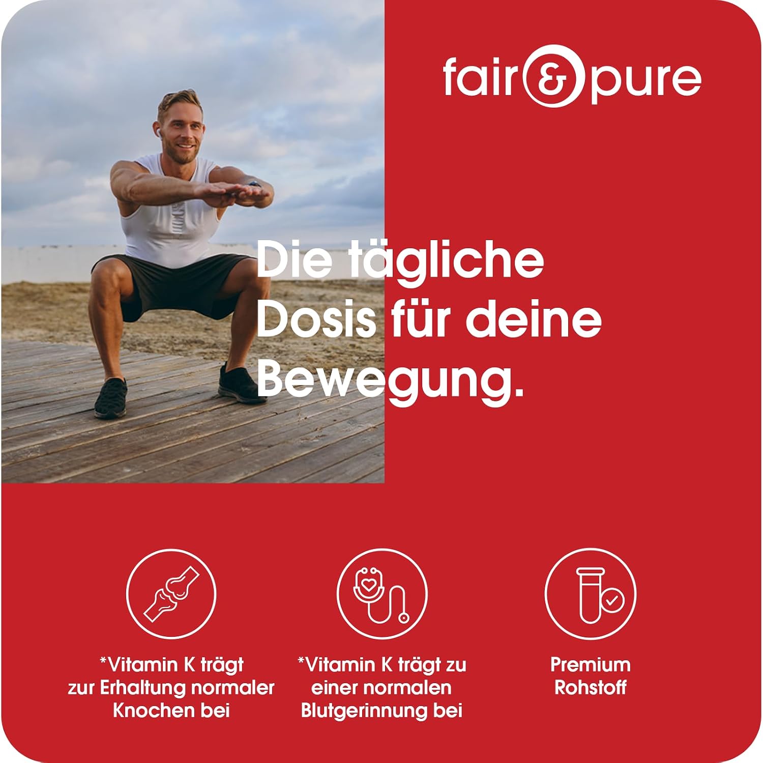 Detalle de Fair & Pure Vitamin K2 Öl 100 µg pro Tag – MK-7, 50 ml, schluckfreundlich