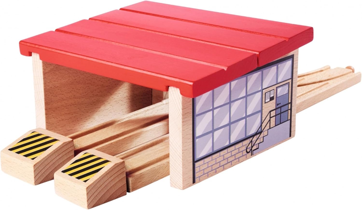 Thumbnail 3 de Eichhorn Rail 100006502 Locomotive Shed — 6 Pieces, FSC Beech Wood, Compatible with Other Rail Systems