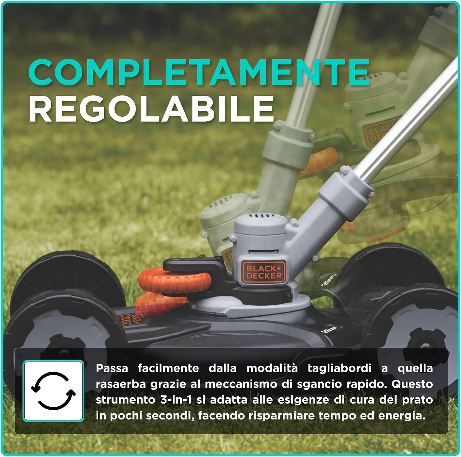 Detalle 2 de BLACK+DECKER STC1820CM-QW: Tagliabordi senza fili 18V POWERCONNECT 3-in-1