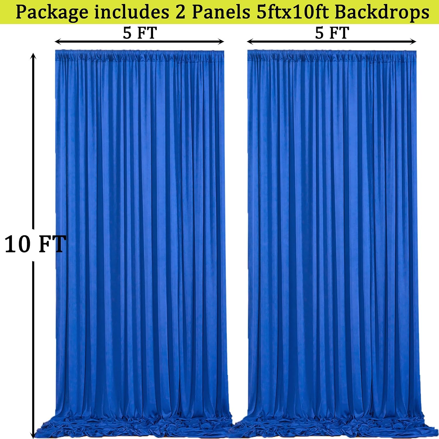 Detalle 2 de 3x3 m Königsblau Vorhang für Kulissen – Party- & Hochzeits-Hintergrund aus Polyester (2 Platten)