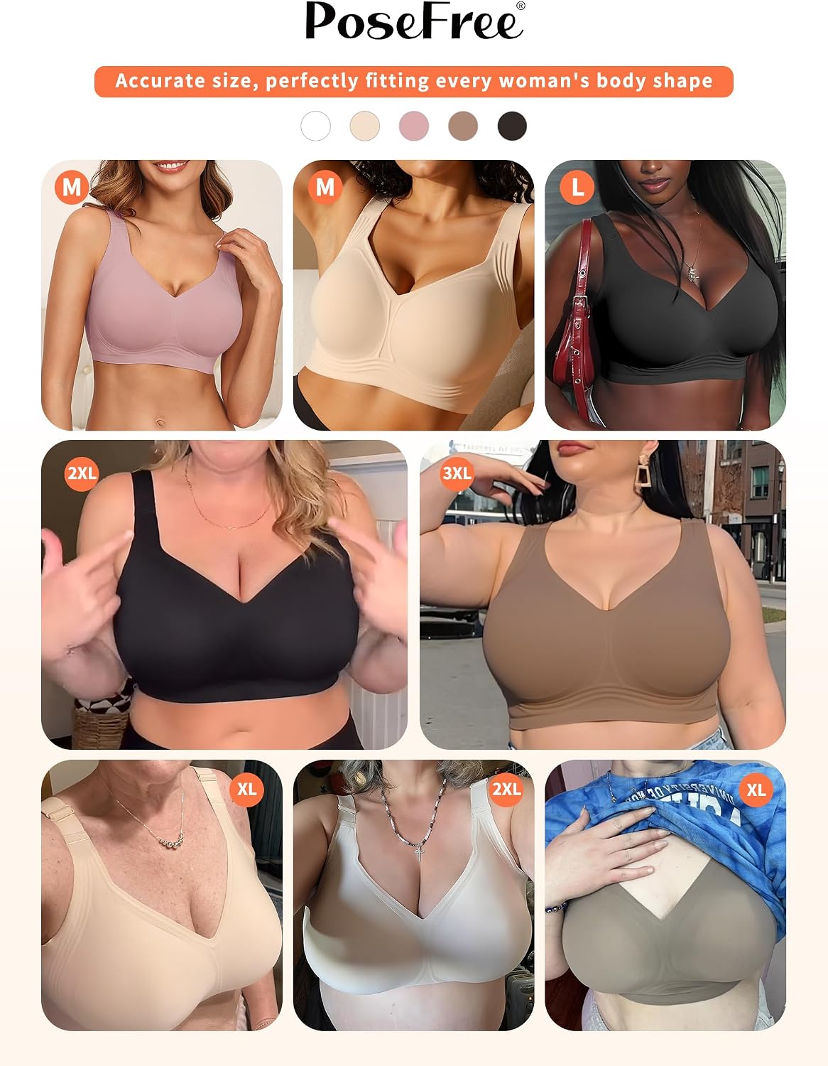 Thumbnail 4 de PoseFree Seamless Wireless Bra 360° Support 🎀