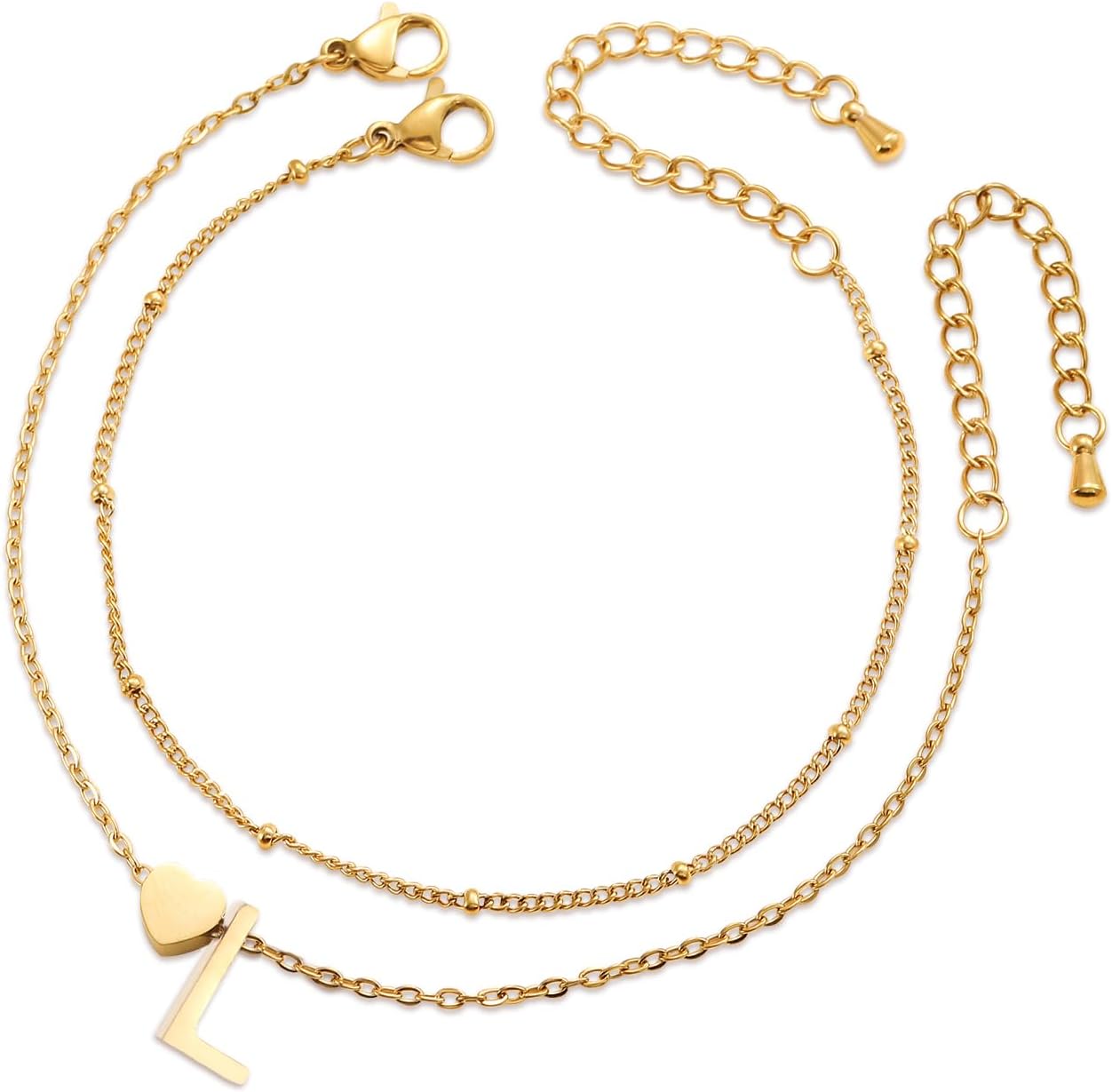 Thumbnail 6 de HSWYFCJY Armband Damen Silber Gold Buchstaben – Personalisiertes Edelstahlarmband Set