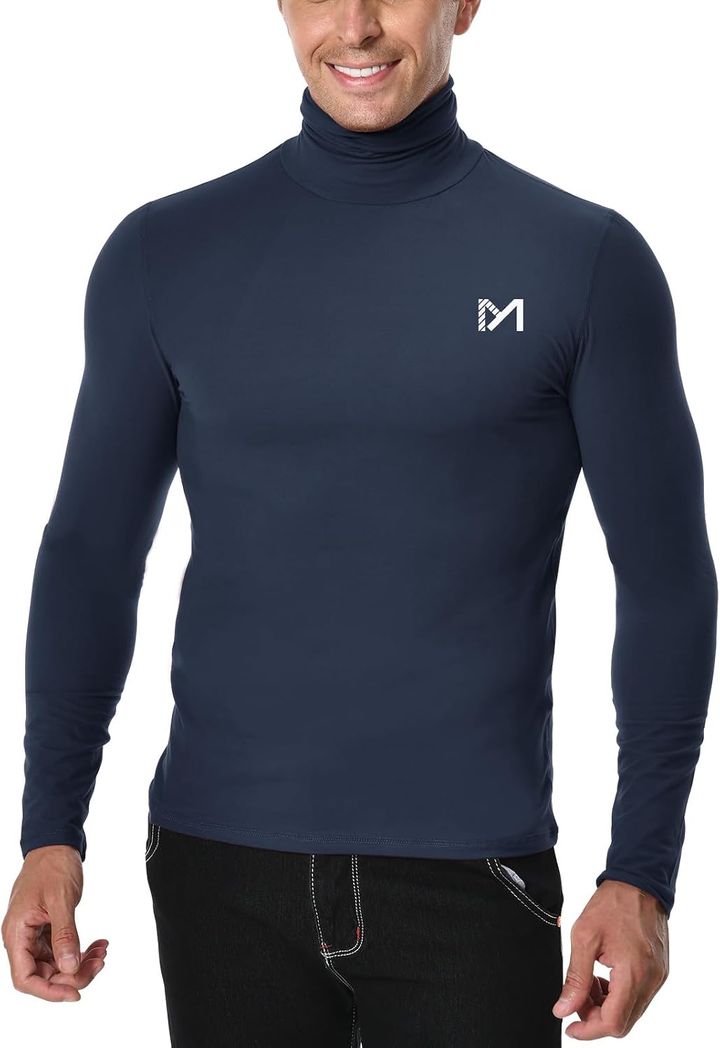 Detalle de MEETYOO Maglia Termica Uomo: maglia a manica lunga compression per corsa, ciclismo e sport