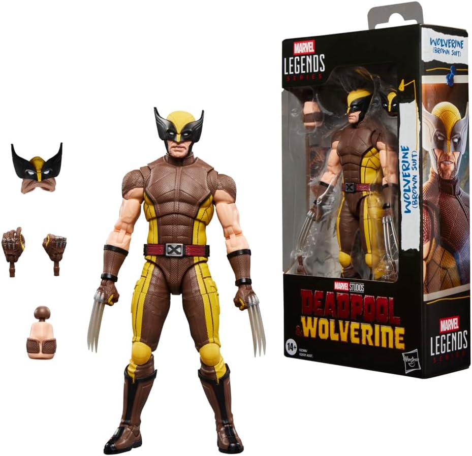 Detalle de Marvel G2366 Marvel Legends – figurka Wolverine’a w brązowym kostiumie, 15 cm