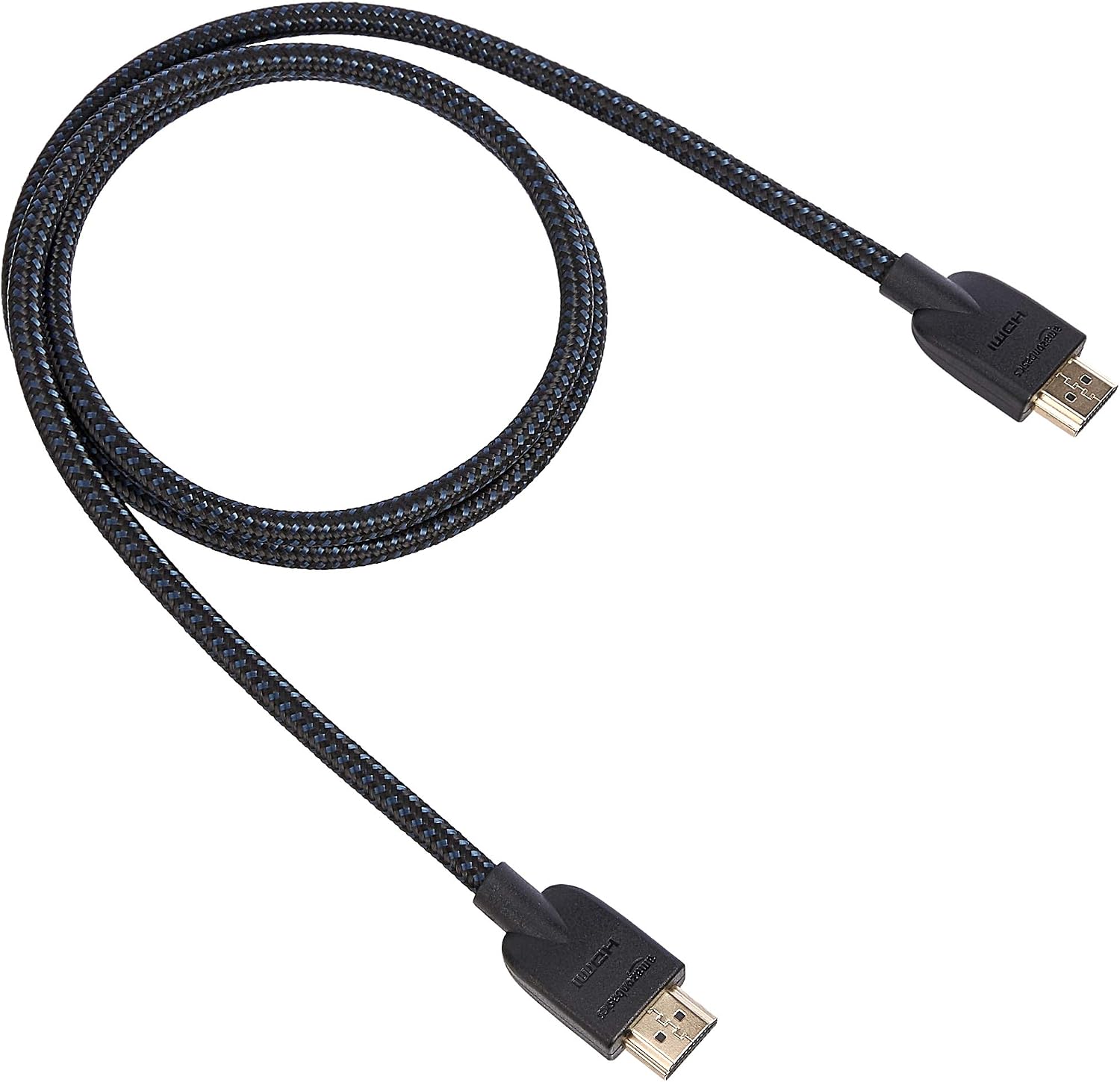 Detalle de Amazon Basics Câble HDMI tressé 0,9 m — Noir, support 4K, ARC et Ethernet
