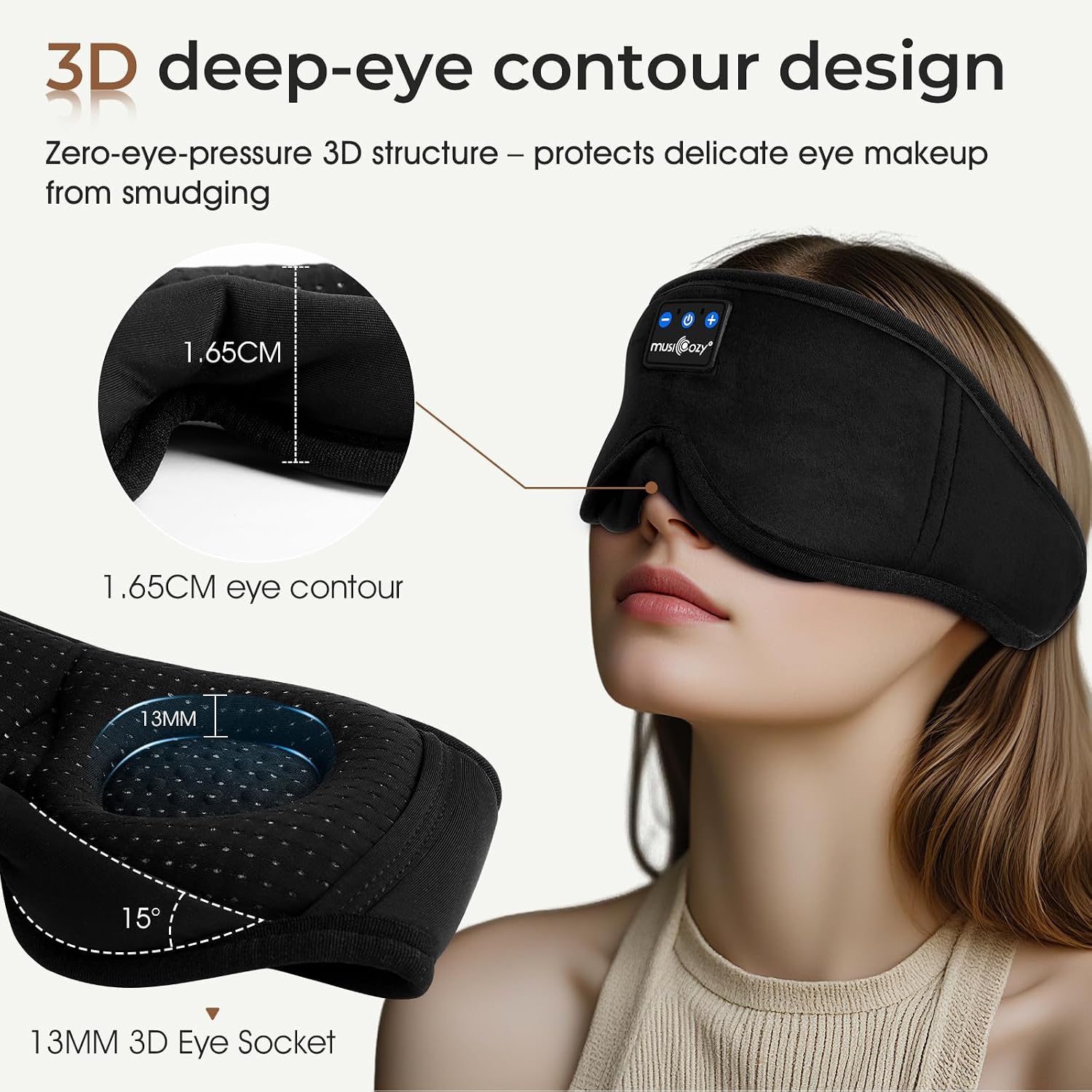 Detalle de MUSICOZY Sleep mask Headphones 14H Bluetooth