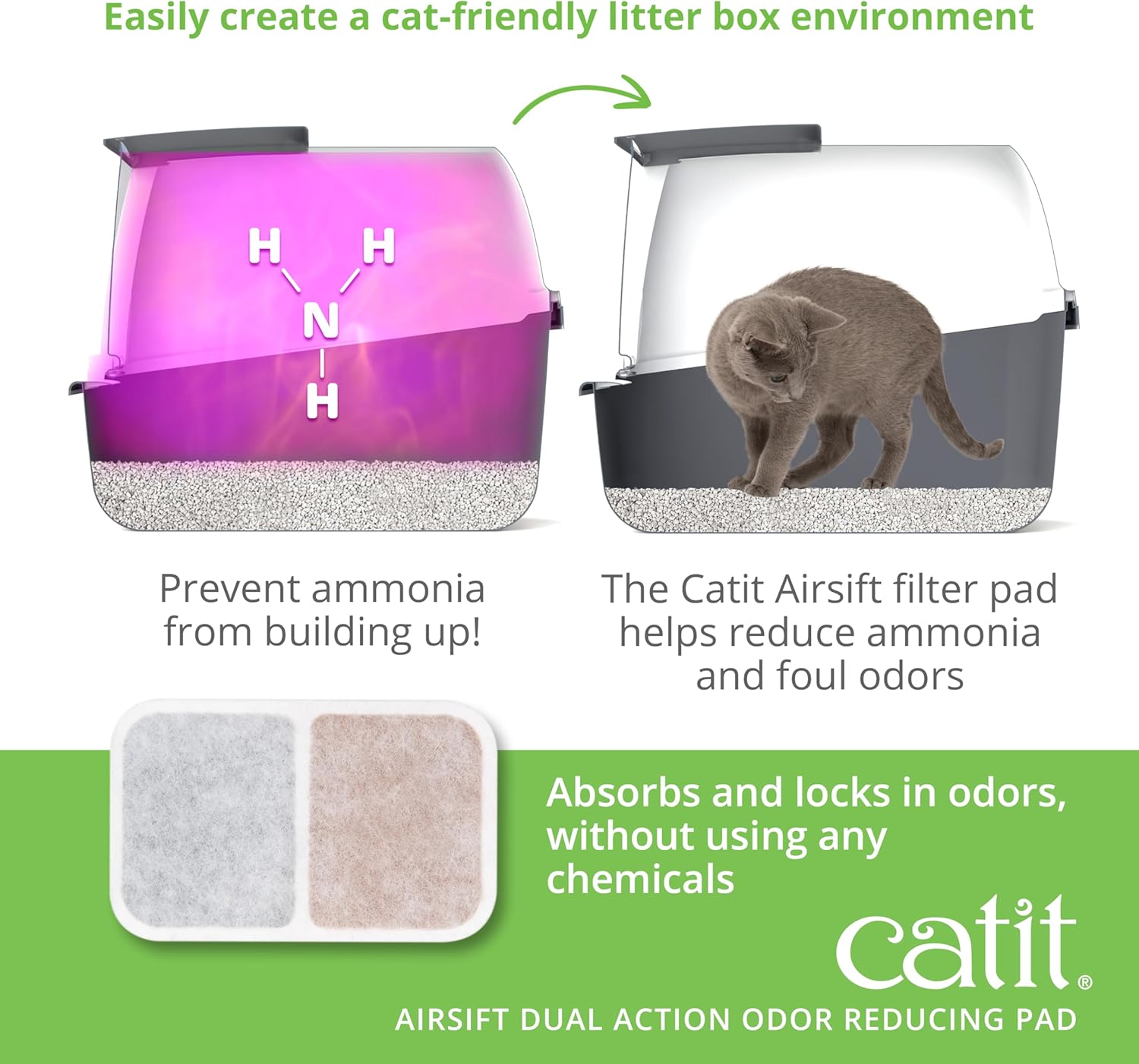 Detalle de Catit AiRSiFT - Confezione da 6 pastiglie antiodore per lettiera