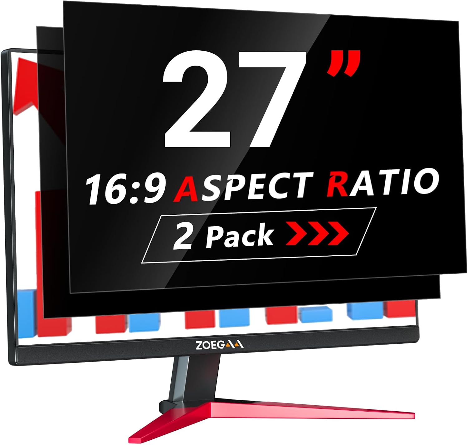 Detalle de ZOEGAA 2-Pack 27-Inch Privacy Screen – 16:9, Removable & Anti-Blue Light