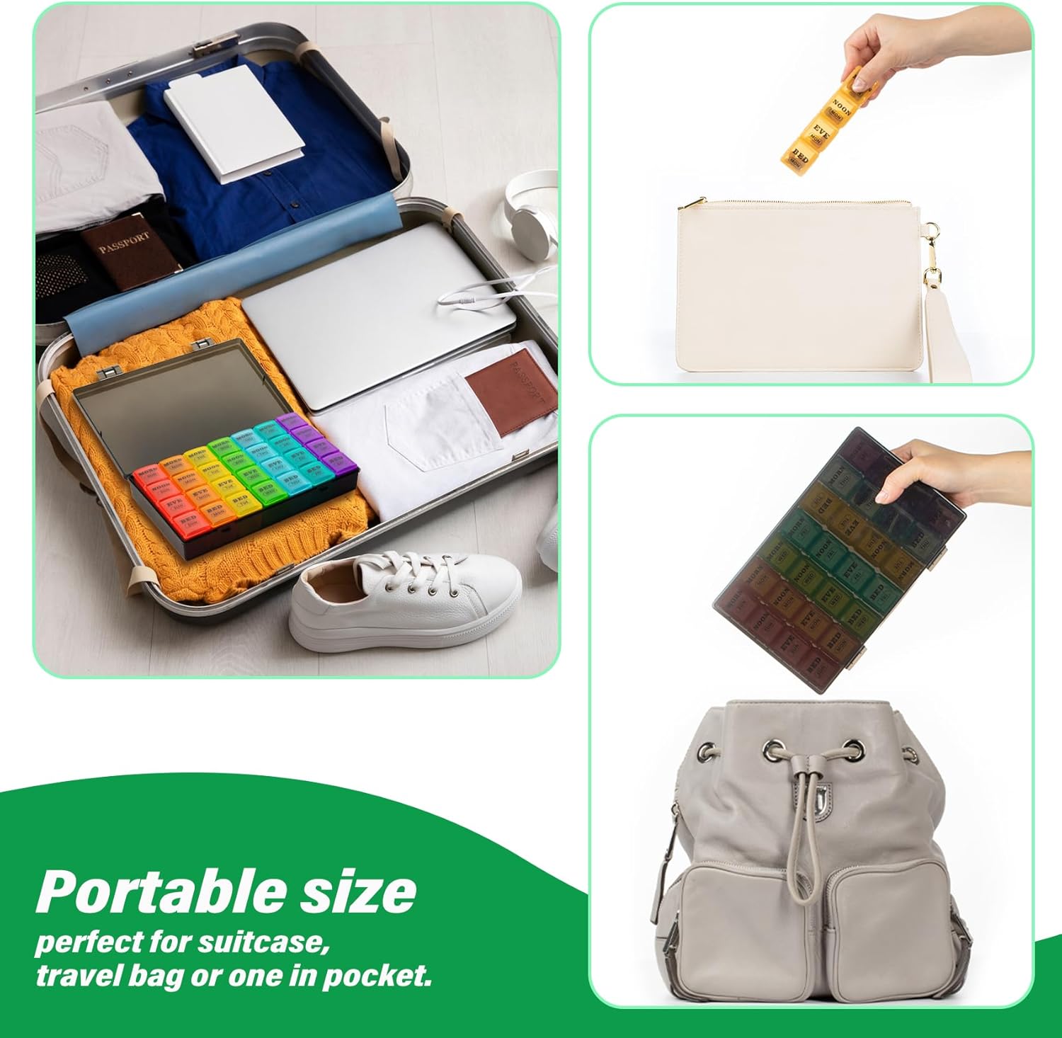 Thumbnail 4 de Weekly Pill Box 7 Day 4 Times a Day with 28 Compartments (Black, Extra Large)