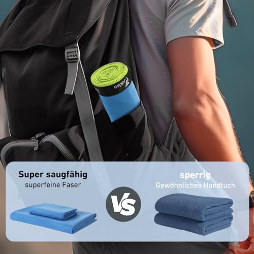 Thumbnail 4 de Jokisa 2-Tuch Set Mikrofaser Handtücher 180x90 cm + 100x50 cm – Schnell Trocknend, Vielseitig für Fitness, Strand und Camping