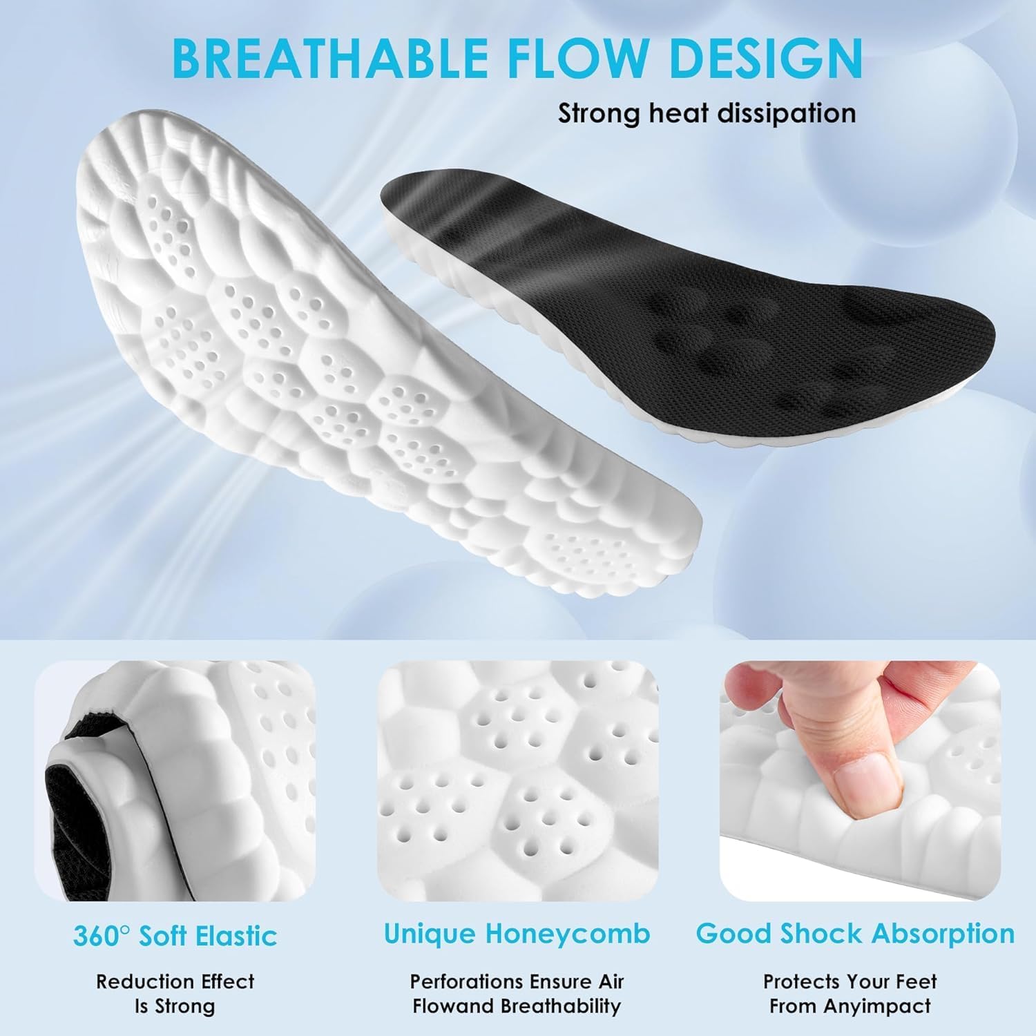 Detalle de Orders My 4D Cloud Steppers Insoles: Cloud-Soft Comfort with 4D Memory Foam for Everyday Support