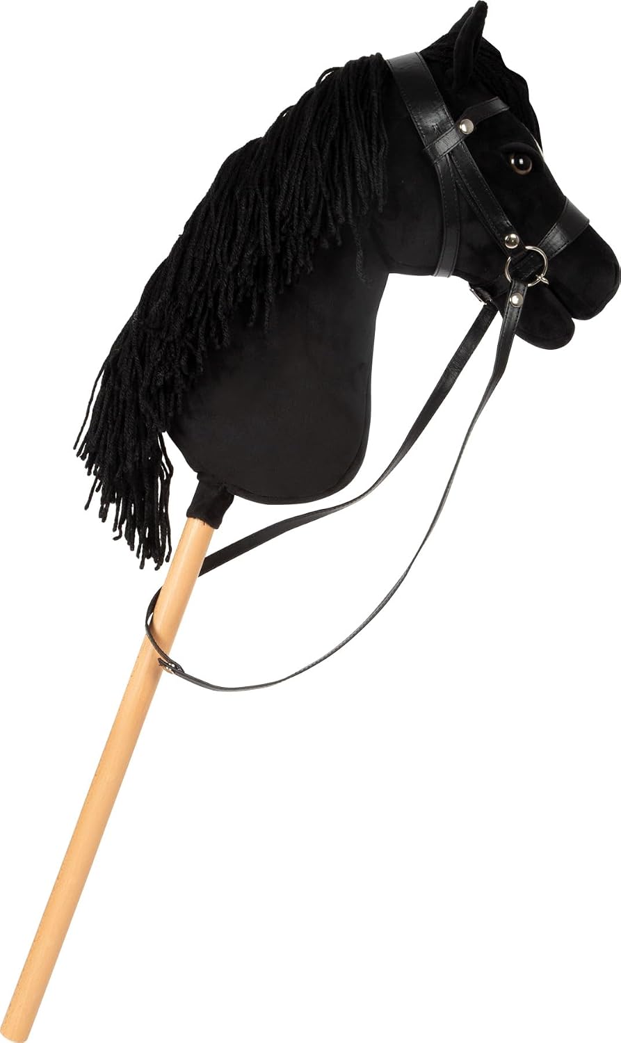 Thumbnail 6 de Small Foot Hobby Horse Eddie Nero: cavalluccio con bastone in legno rimovibile e criniera da acconciare