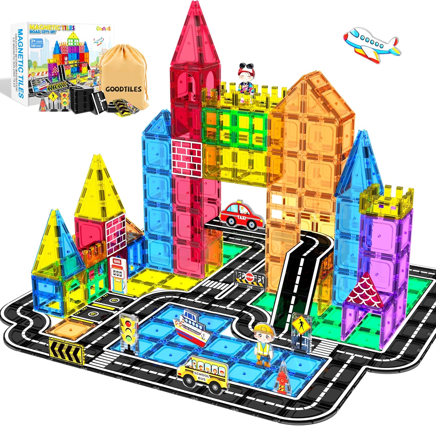 Thumbnail 6 de Goodtiles Magnetic Tiles Road Expansion Set 🚂