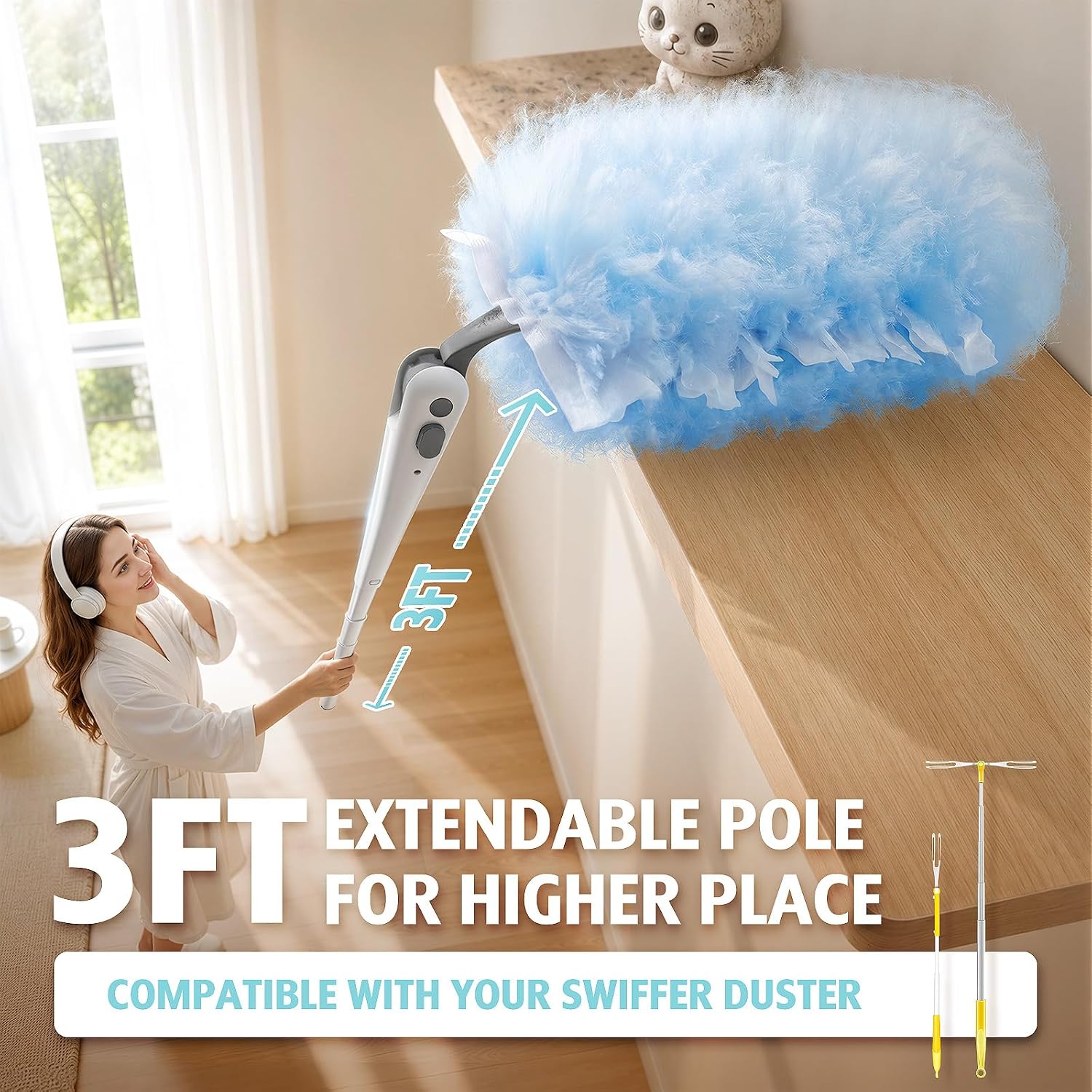 Detalle de 30 Count Heavy Duty Duster Refills with 3 ft Extendable Handle Starter Kit