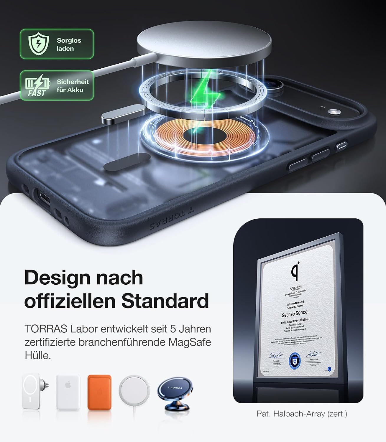 Detalle 2 de TORRAS Guardian-Mag iPhone 17 Air Hülle MagSafe Matt Schwarz