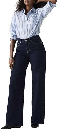 Detalle de Levi's 318 Shaping Wide Leg Jeans Femme, Darkest Sky – 27W/30L