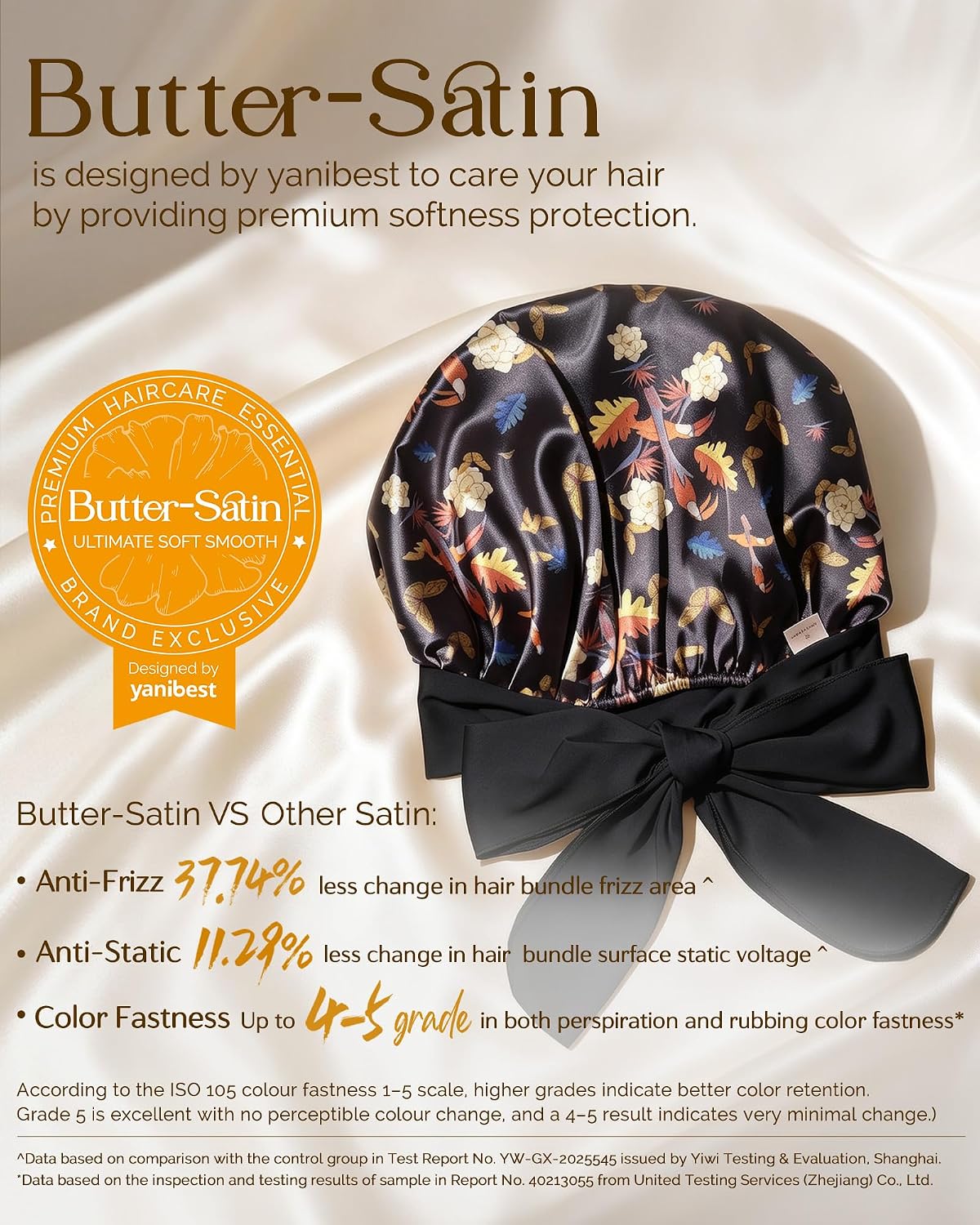 Thumbnail 1 de YANIBEST Adjustable Silk Bonnet for Sleeping Women: Double Layer Satin, Frizz-Prevention Night Cap