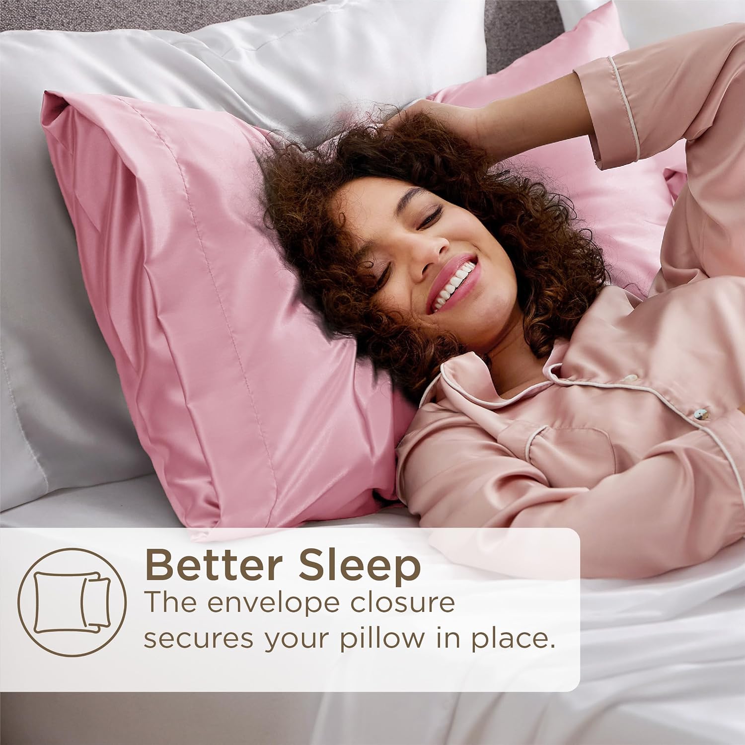 Detalle 1 de Bedsure Satin Pillowcases 2 Pack, 50x75 cm