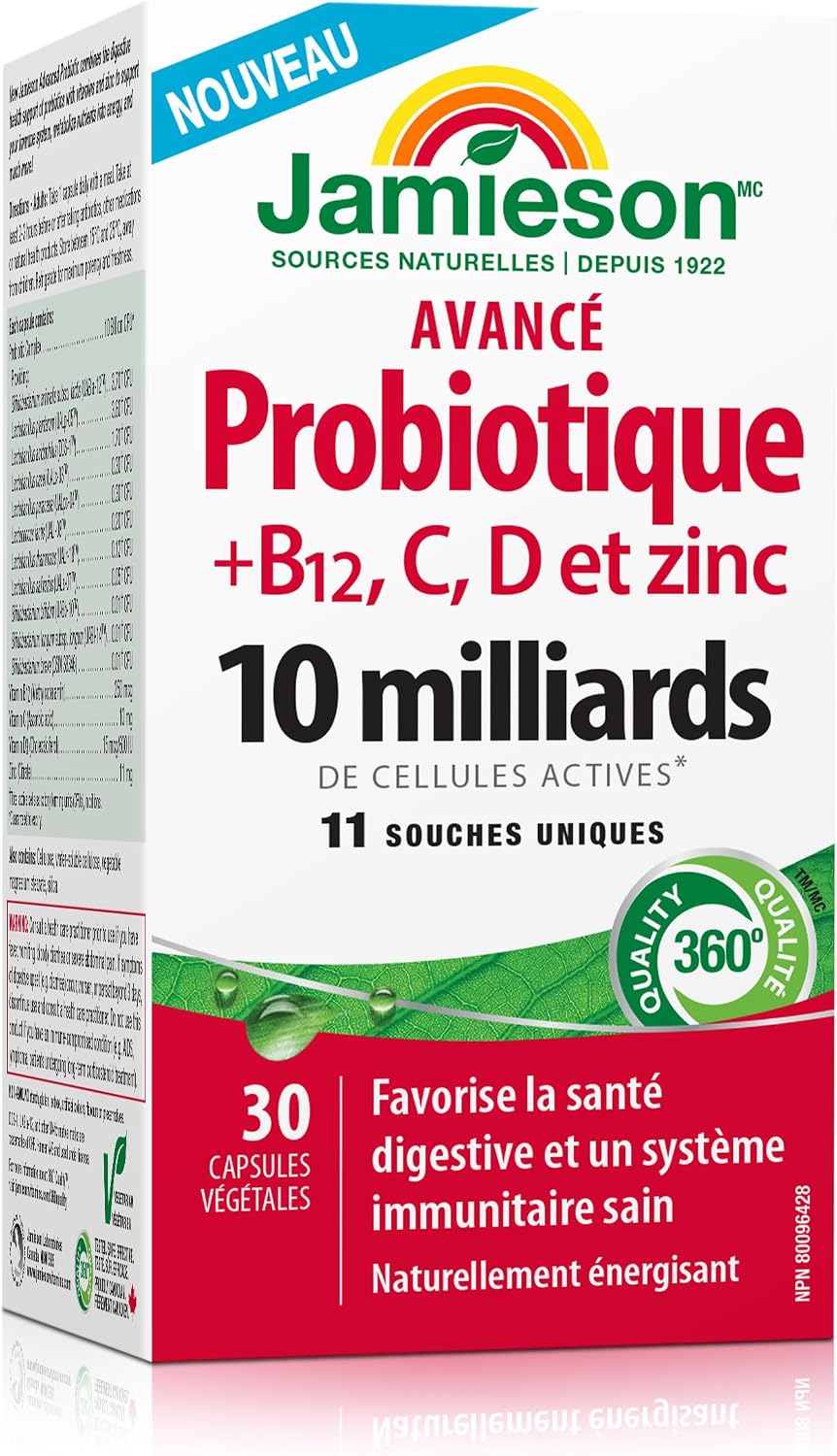 Detalle 2 de Jamieson Advanced Probiotic, 10 Billion CFU, with Vitamins C, D3, B12 and Zinc