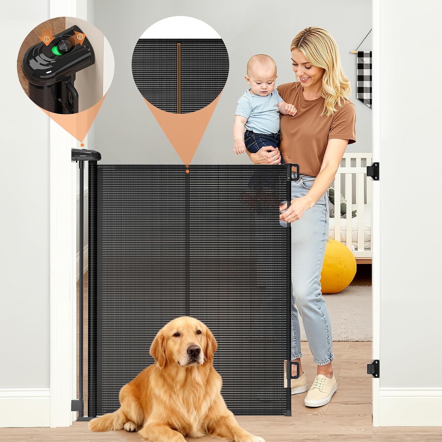 Detalle 2 de Mutak Retractable Baby Gate, 42-Inch Tall