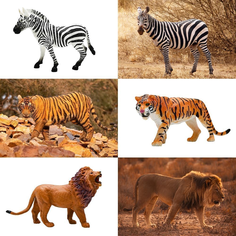 Thumbnail 6 de Safari Animals Figures Toys (21-Piece Wild Zoo Animal Set) for Kids Ages 3+