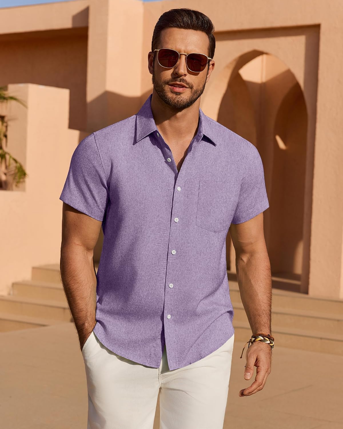 Detalle 2 de ROUWELL Men's Linen-Blend Shirt