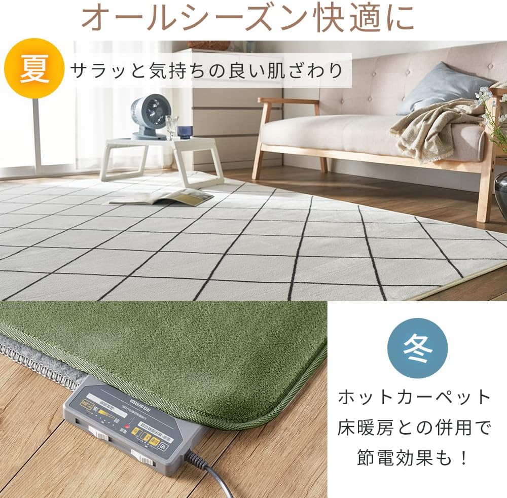 Thumbnail 6 de アイリスプラザ フランネルラグ 130×185㎝ アイボリー 洗濯機で洗える滑り止め付き
