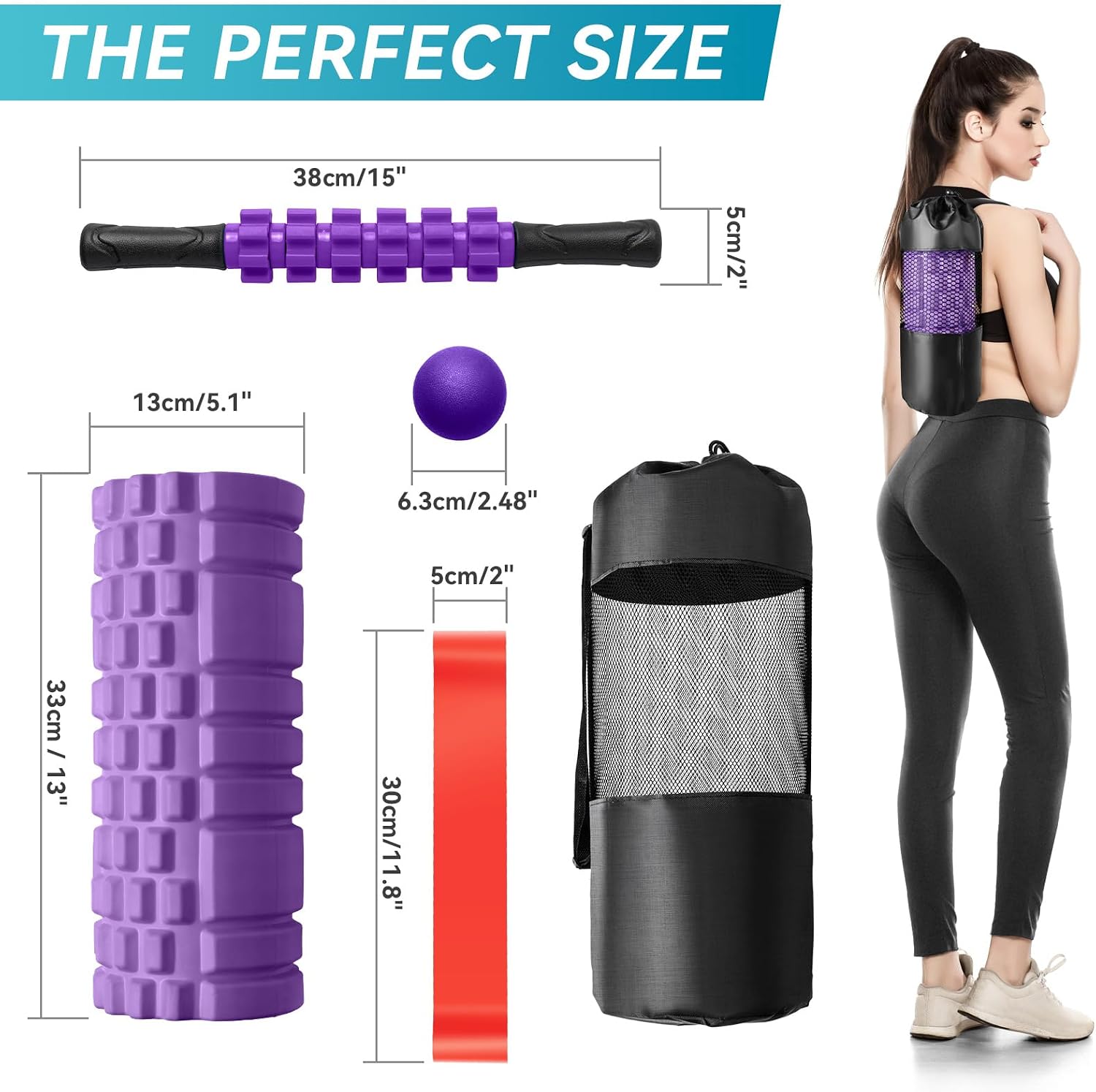 Thumbnail 6 de Krightlink 2154 5-in-1 Foam Roller Set with Massage Ball and Resistance Band