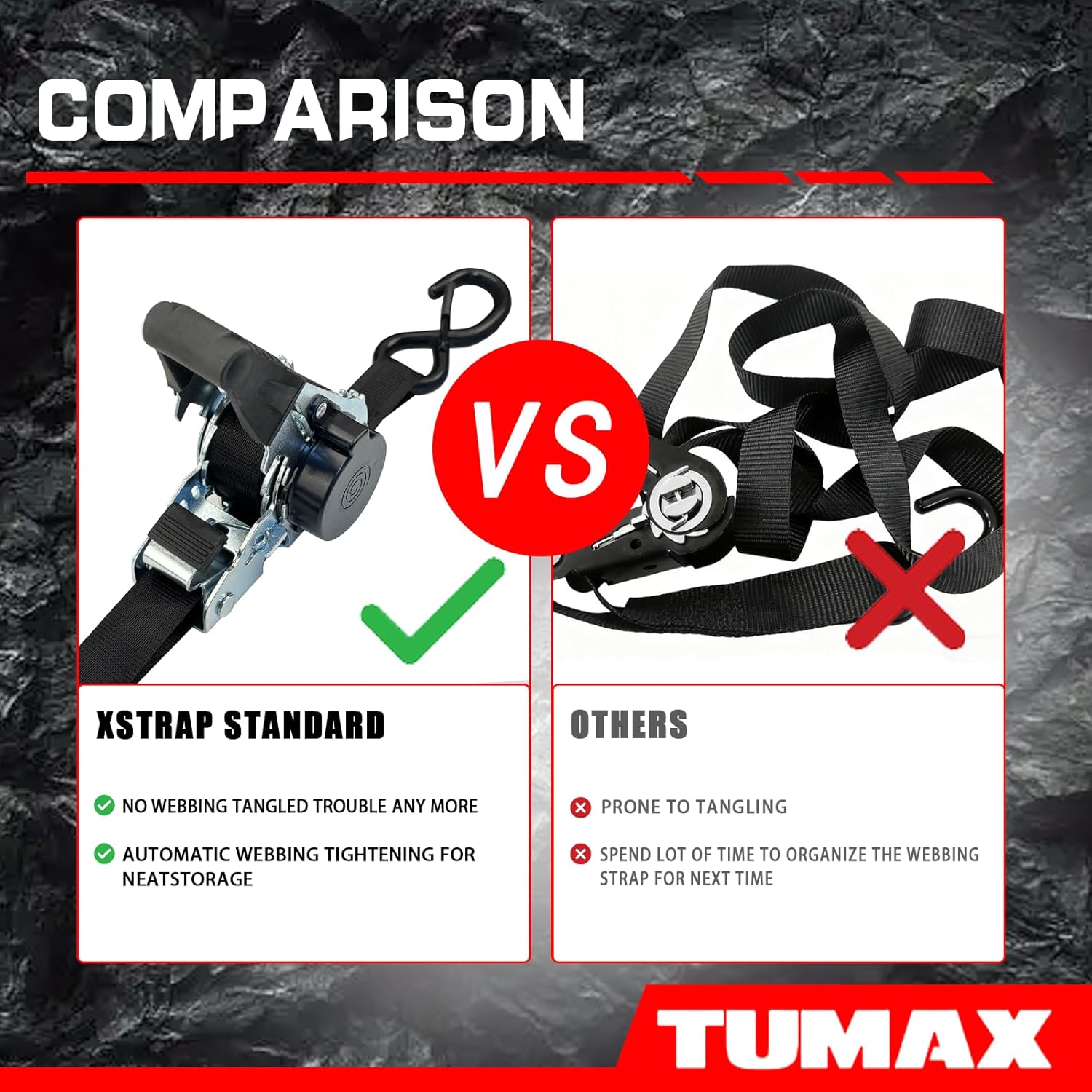 Thumbnail 5 de TUMAX Retractable Ratchet Straps (2-Pack) with S-Hooks