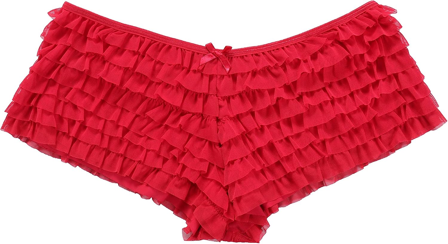 Detalle 2 de SHARICCA Mesh Ruffle Boy Shorts Panties with Nylon, Elastane and Cotton Crotch