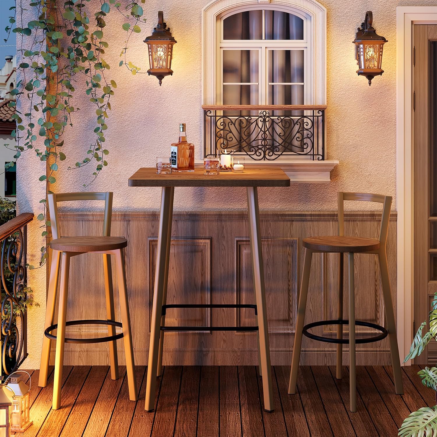 Detalle de LITTLE TREE Bar Table and Chair Set, 39.4-inch height