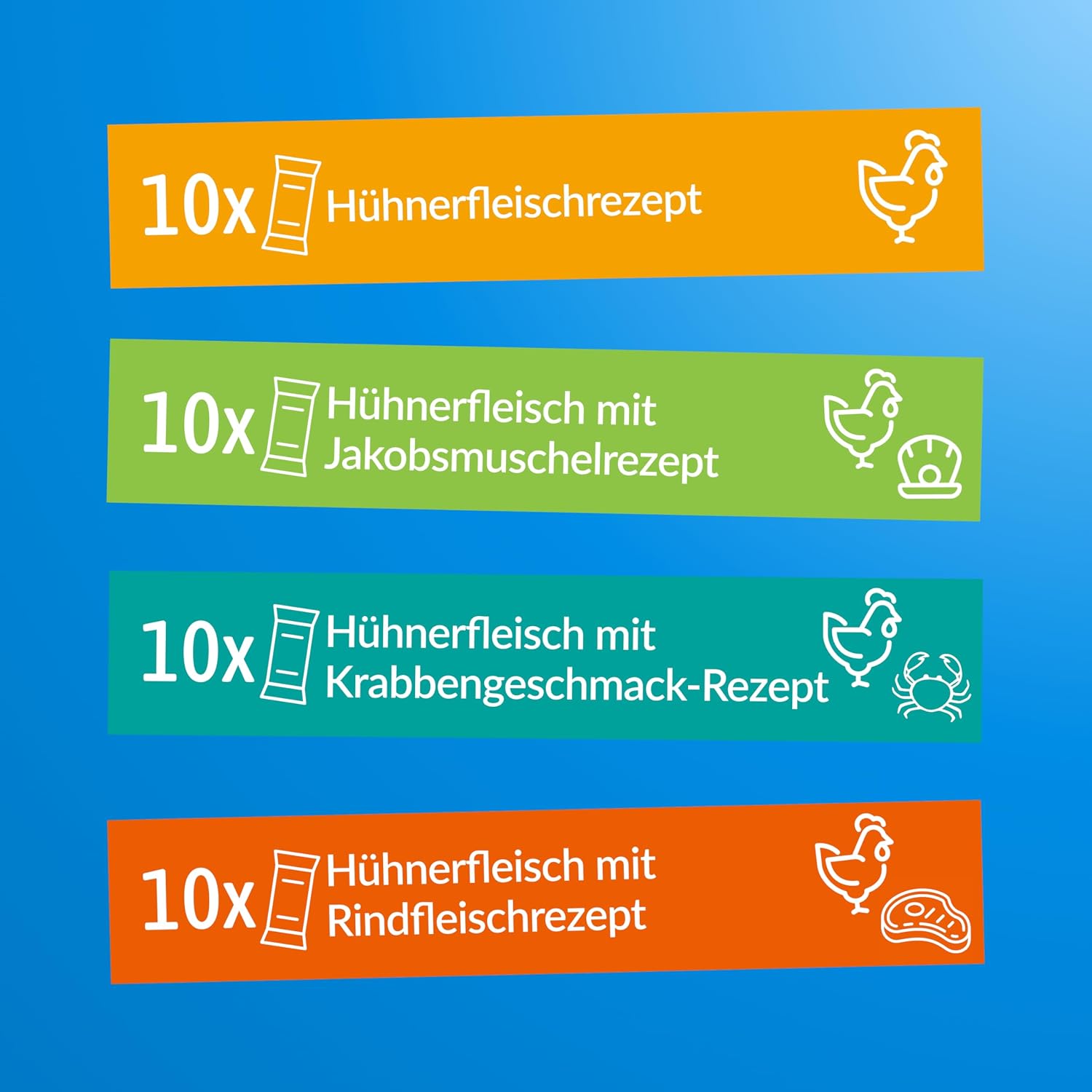 Detalle de INABA Churu Variety Box Katzen Leckerlies – 40 × 14 g, 100% natürliches Fleisch, getreidefrei, zuckerfrei, kalorienarm