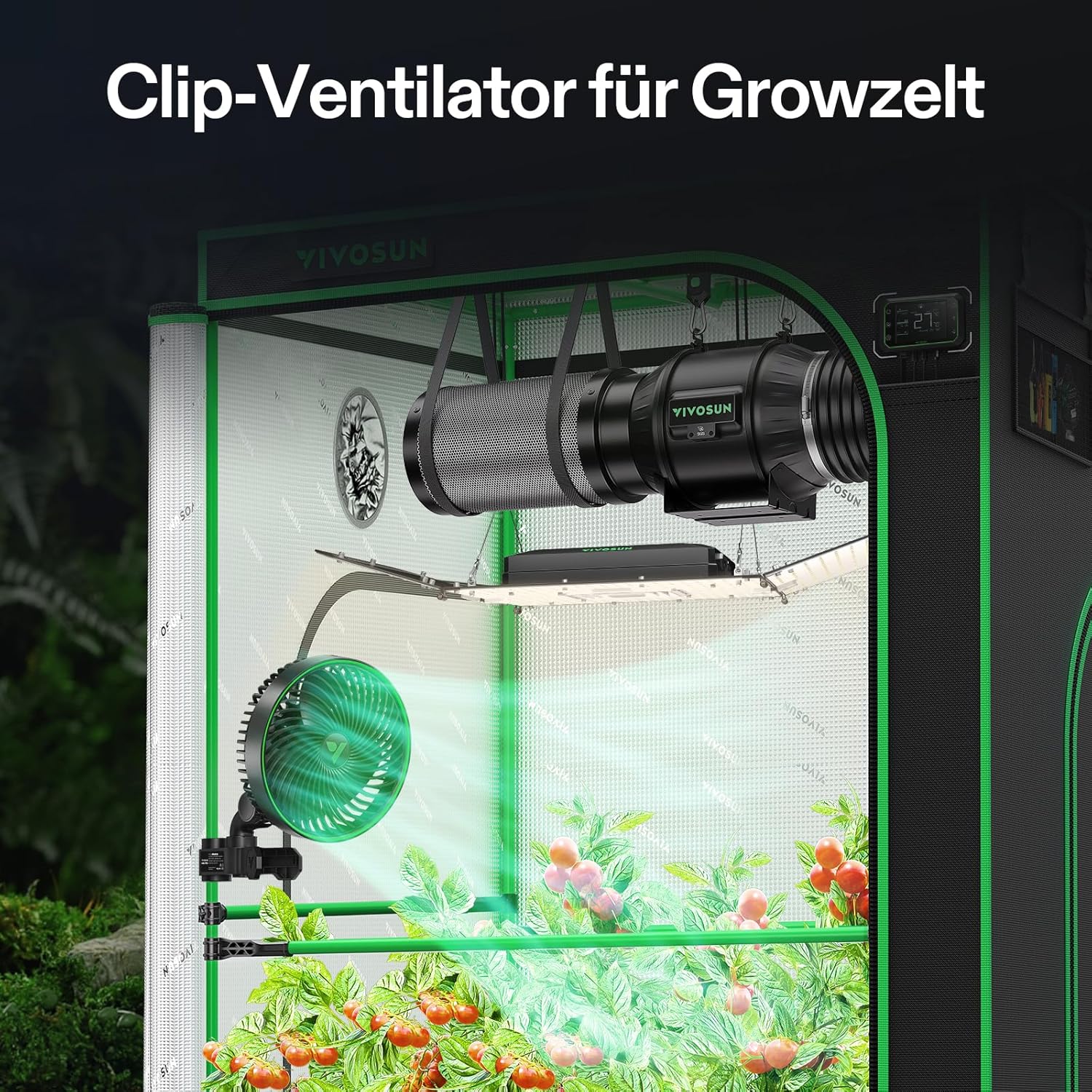 Thumbnail 1 de VIVOSUN E6 Gen2 Grow Ventilator – oszillierend, leise, EC-Motor, IP54, App-Steuerung
