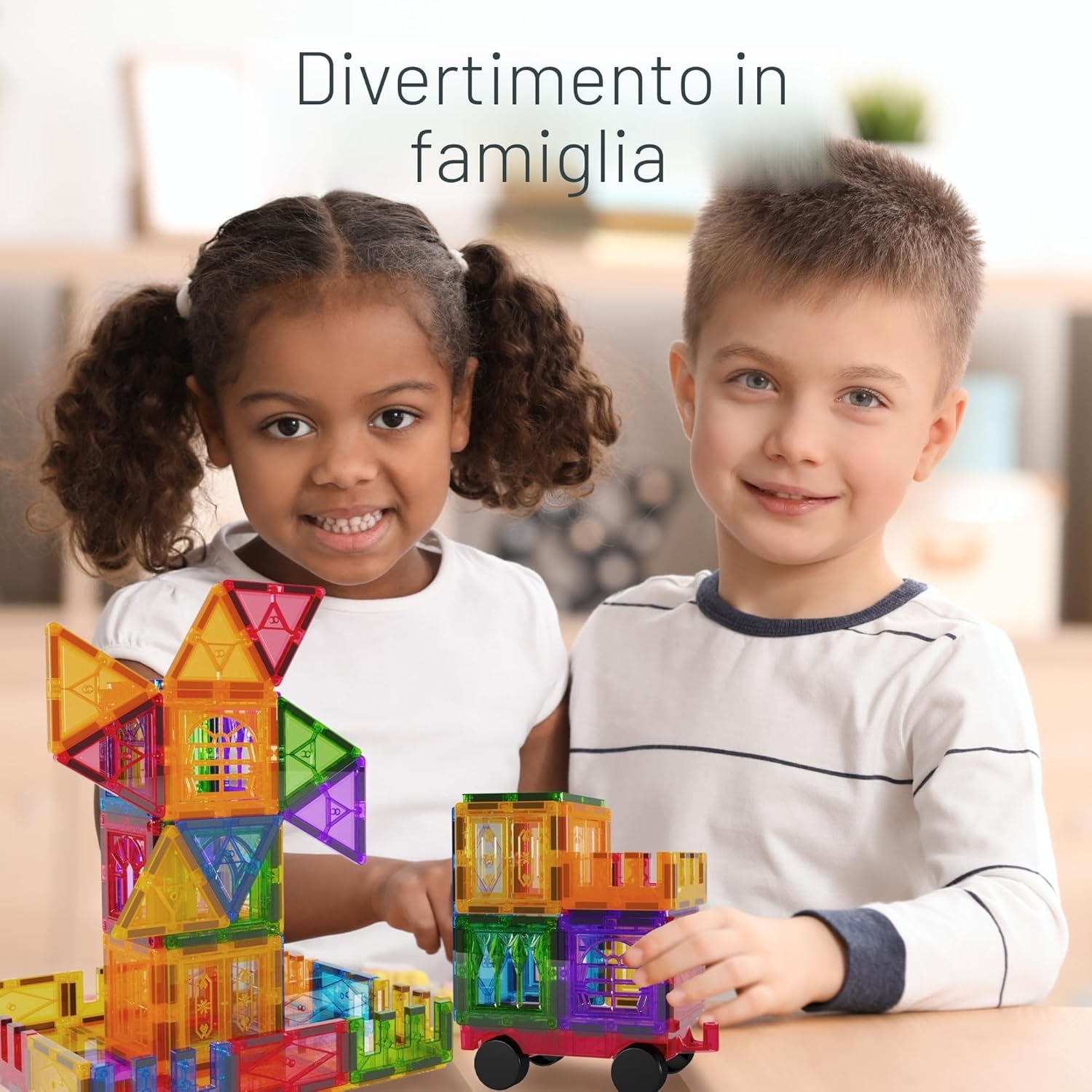 Detalle de Desire Deluxe Giochi di costruzione magnetici magnetici – Set STEM da 100 pezzi per bambini 3+ anni