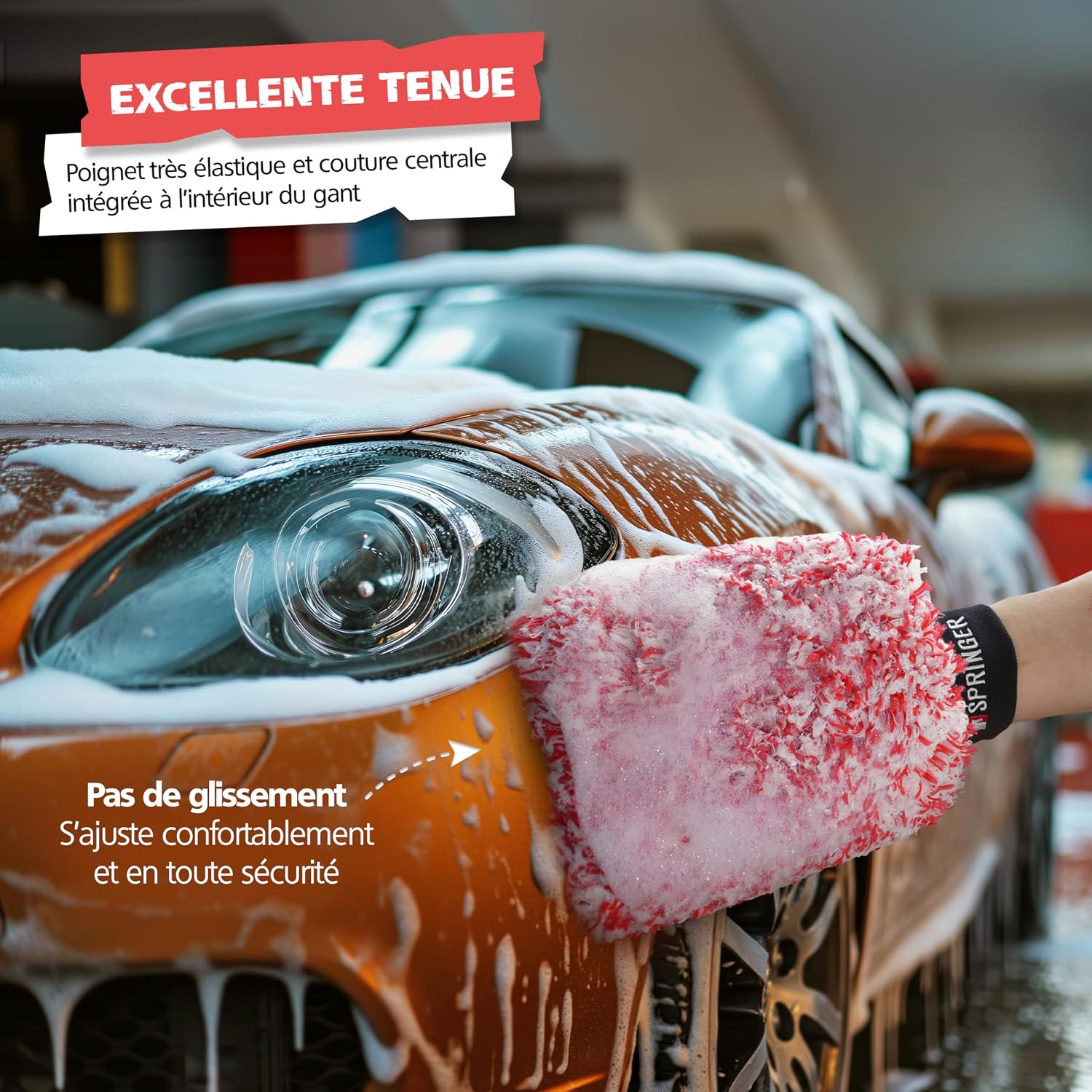 Detalle de SPRINGER ZX1000 - Gant de lavage de voiture ultra-doux et anti-rayures