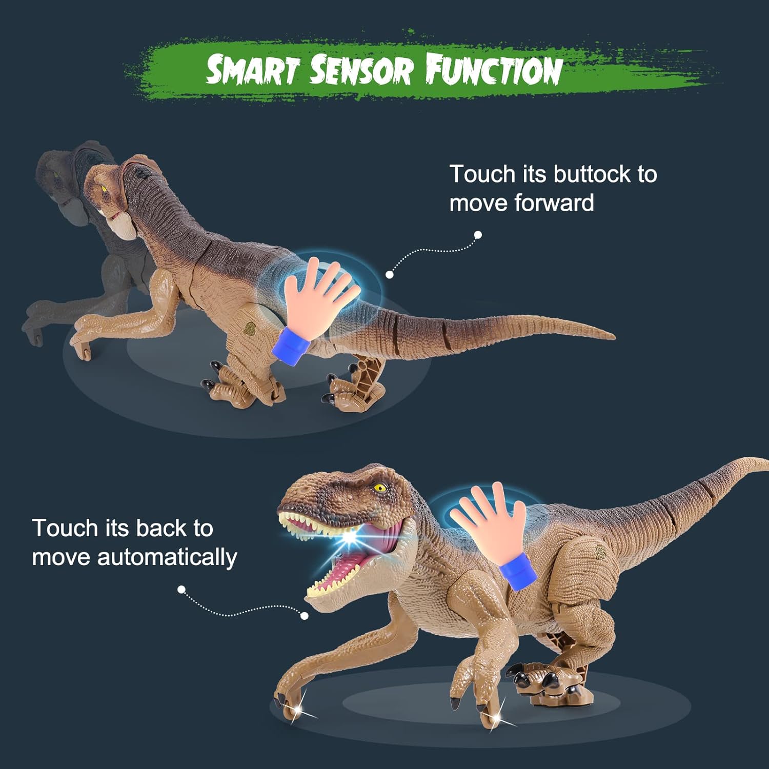Detalle 2 de VERTOY Remote Control Dinosaur Toys: Realistic Big T-Rex RC Walking Dino Gift for Kids
