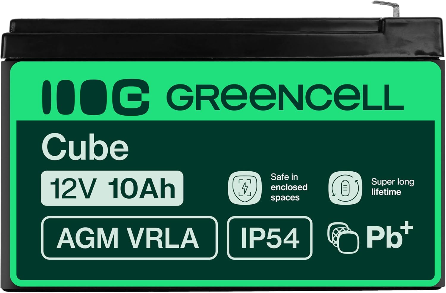 Detalle de Green Cell 12V 10Ah AGM Akku für USV
