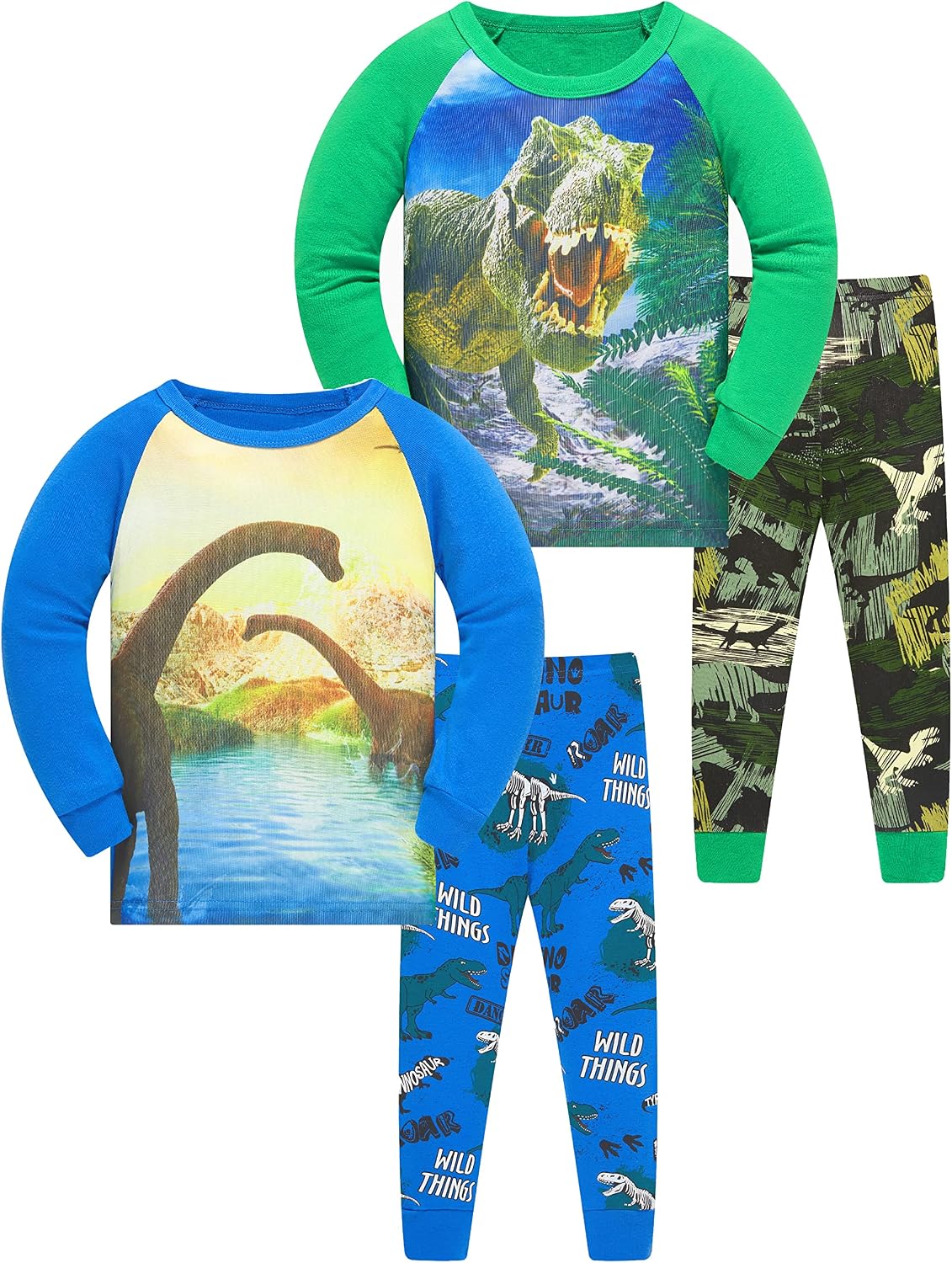 Thumbnail 5 de SOIBEEN Jungen-Dinosaurier-Pyjamas 4-teilig aus Baumwolle (1–12 Jahre)