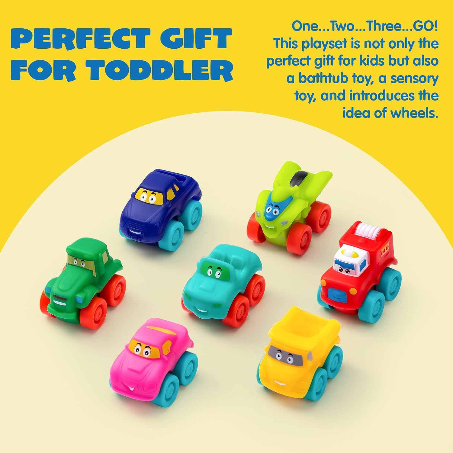 Thumbnail 5 de JOYIN Cartoon Fahrzeug-Set (16-teilig) – Soft Rubber Spielzeugautos für Kleinkinder