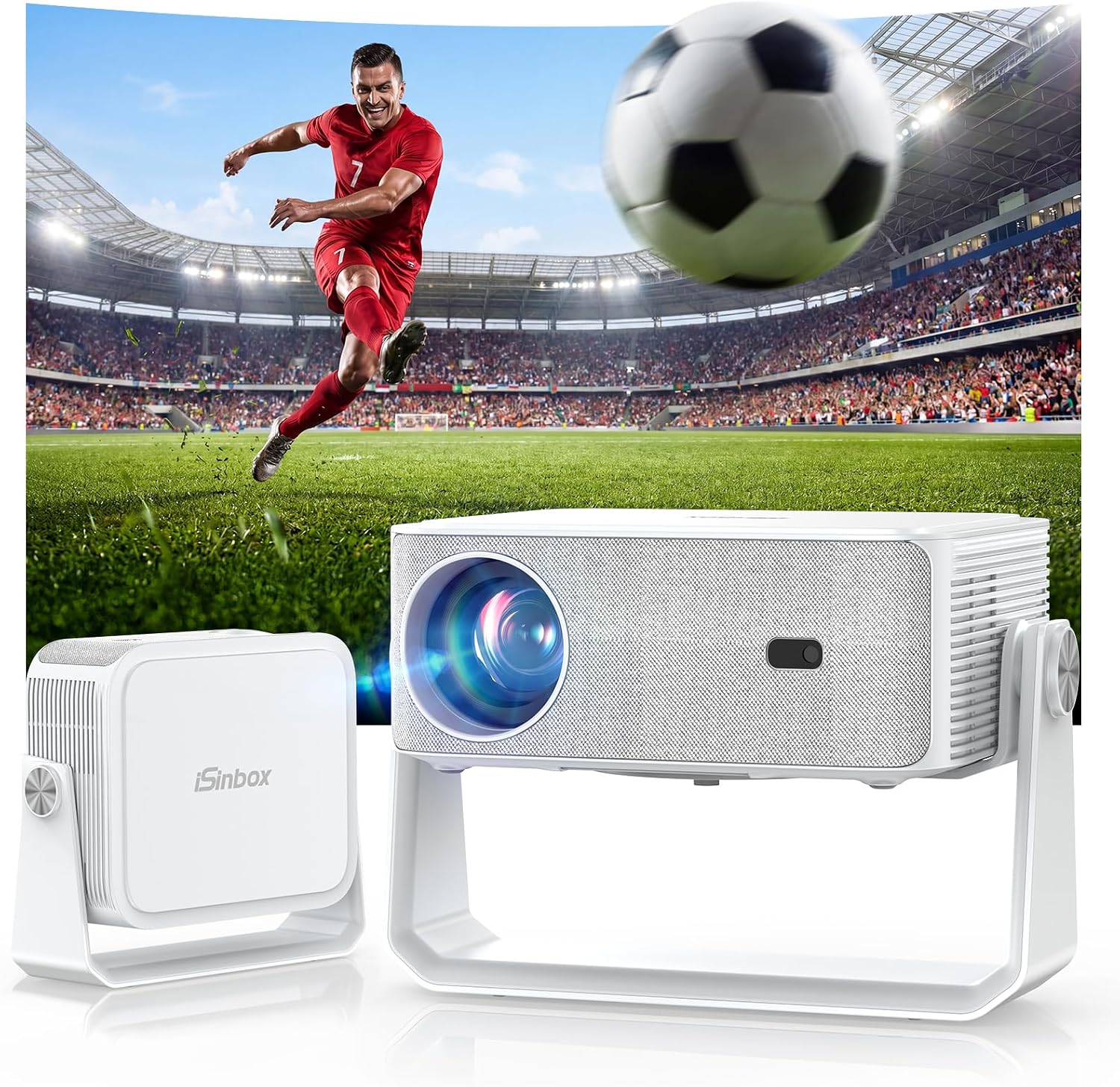 Detalle de iSinbox 4K Smart Beamer – Netflix ready, 20W Dolby Audio, Autofokus & 6D Trapezkorrektur