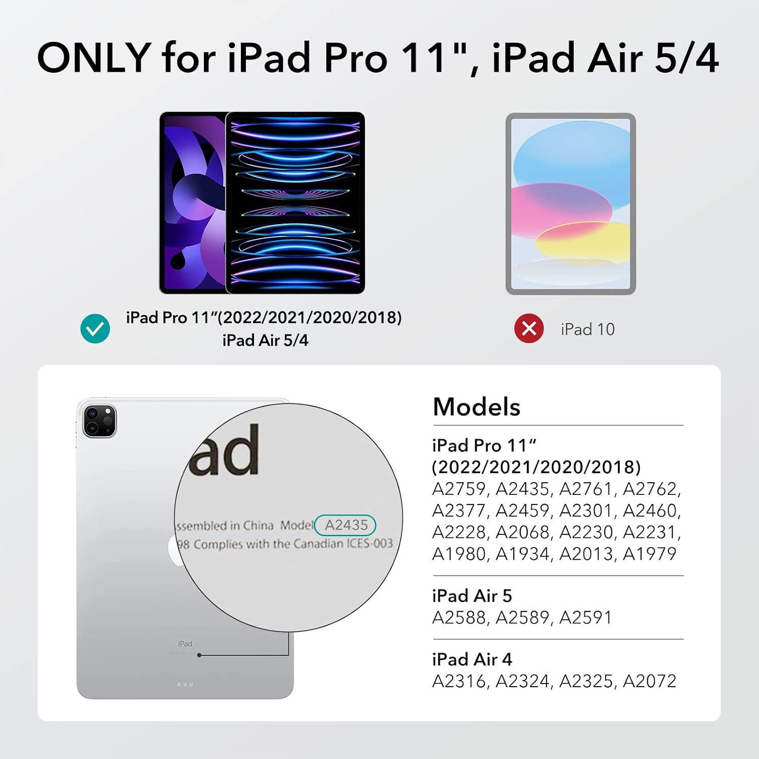 Detalle de ESR tempered-glass screen protector for iPad Pro 11-inch (2022/2021/2020/2018) & iPad Air 5/4 (2022/2020) – 2 pack with alignment frame