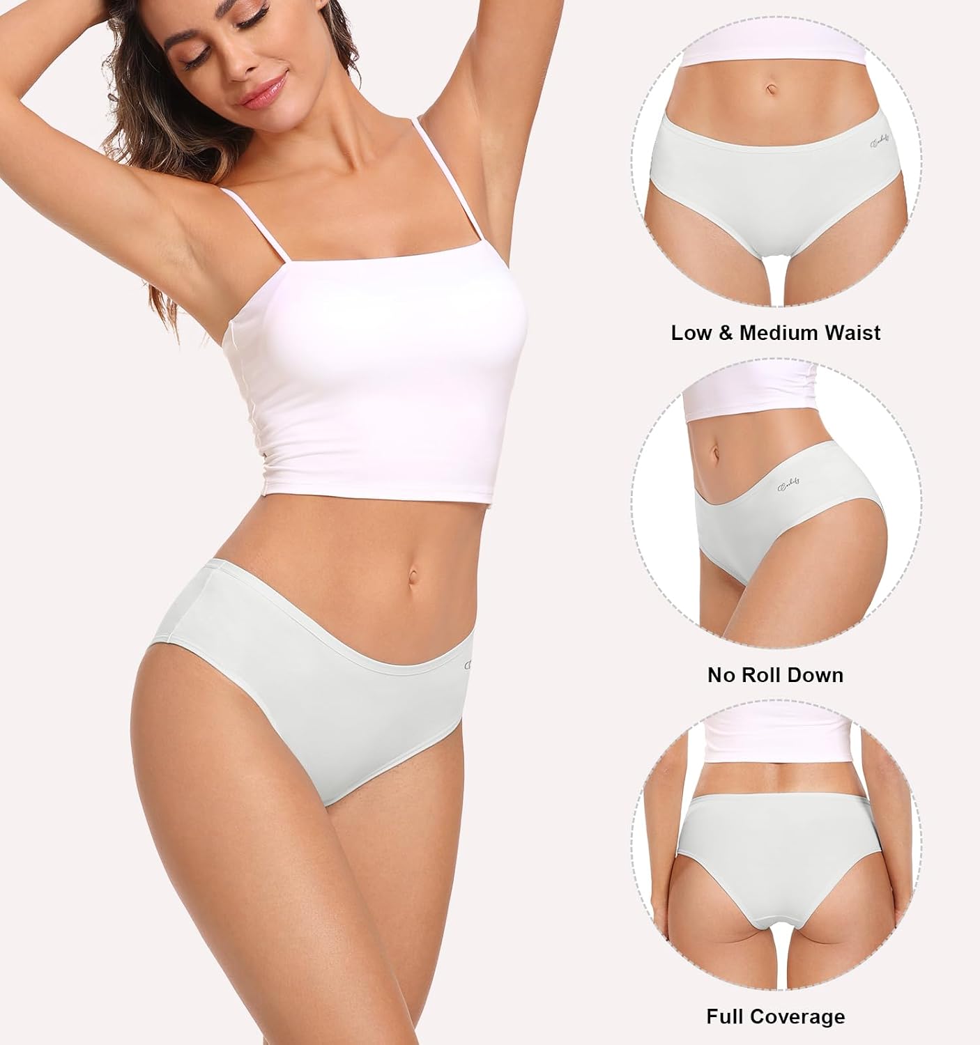 Detalle de coskefy Underwear Women 6-Pack Cotton Knickers – breathable soft hipster briefs