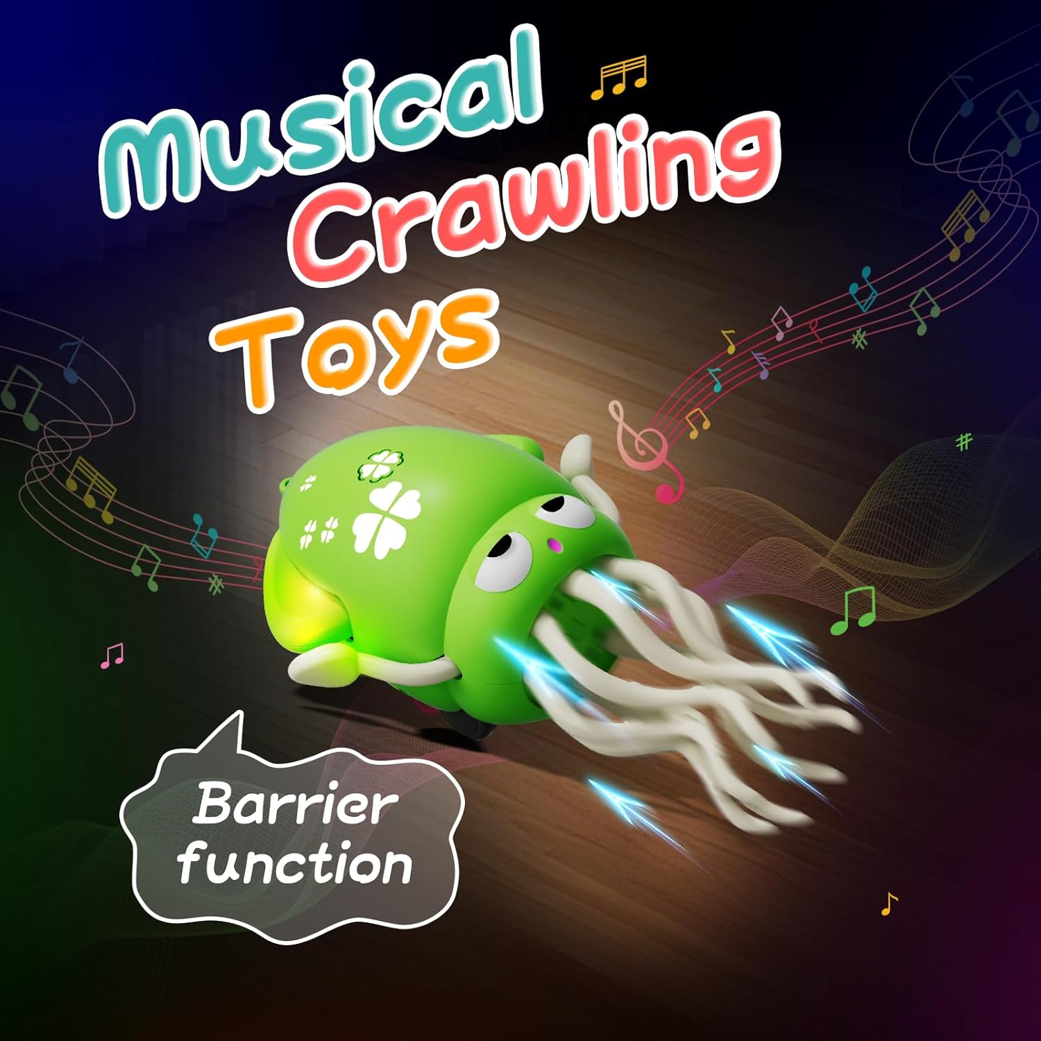 Thumbnail 2 de KJIXYUNG Dancing & Crawling Octopus Toy with LED Lights