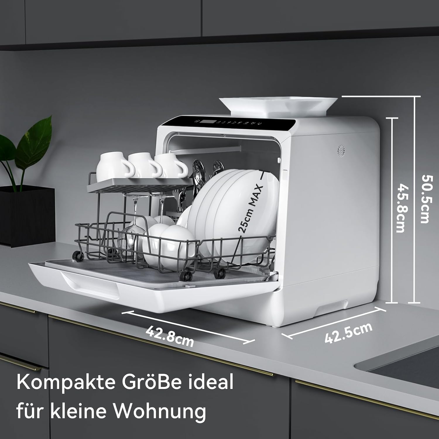 Detalle 2 de Hermitlux Tischgeschirrspüler 43 cm für 4